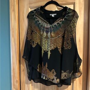 Alberto Makali Black and Gold Women's Blouse